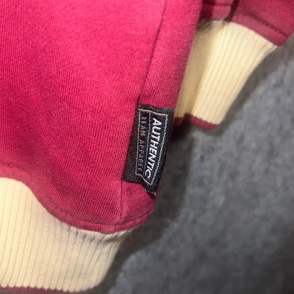 Nike Team Vintage Hoodie Mens 2XL Burgundy Maroon Cream Heavyweight Fleece Stash